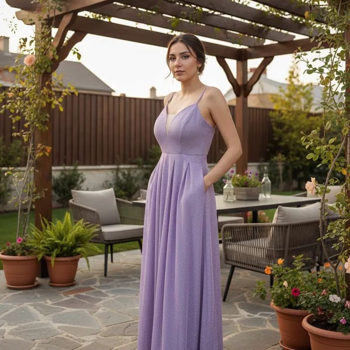 LUNA - Vestido De Fiesta Anahi Con Brillos