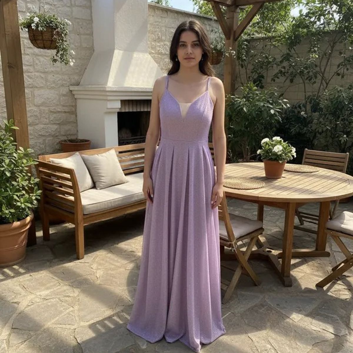 LUNA - Vestido De Fiesta Anahi Con Brillos