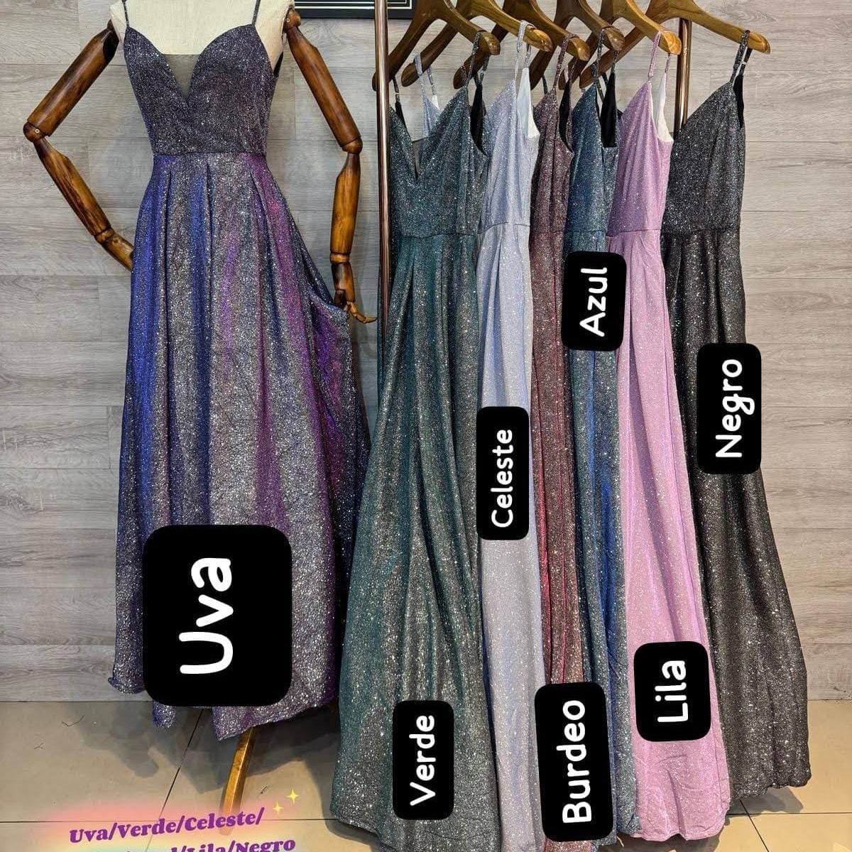 LUNA - Vestido De Fiesta Anahi Con Brillos