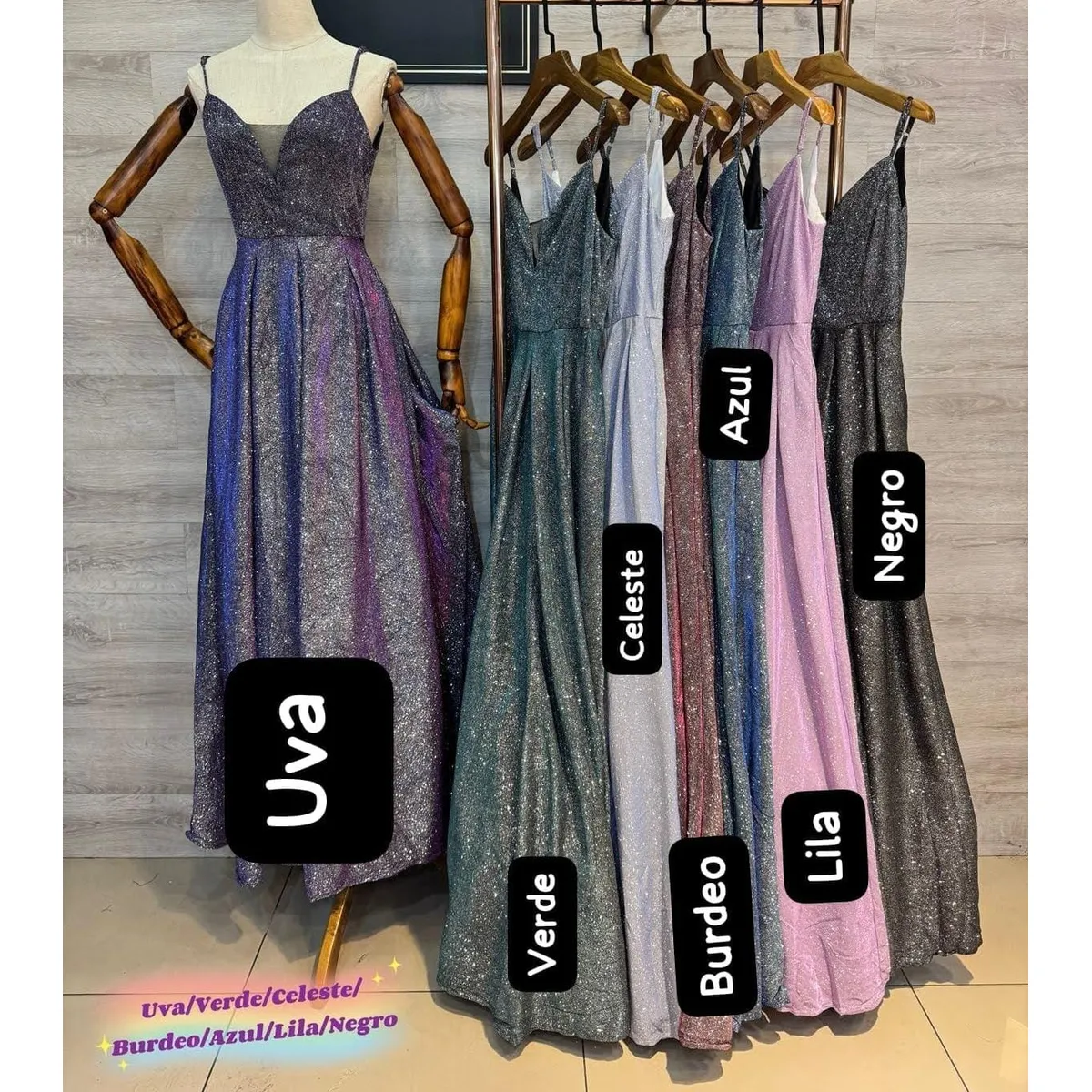 LUNA - Vestido De Fiesta Anahi Con Brillos