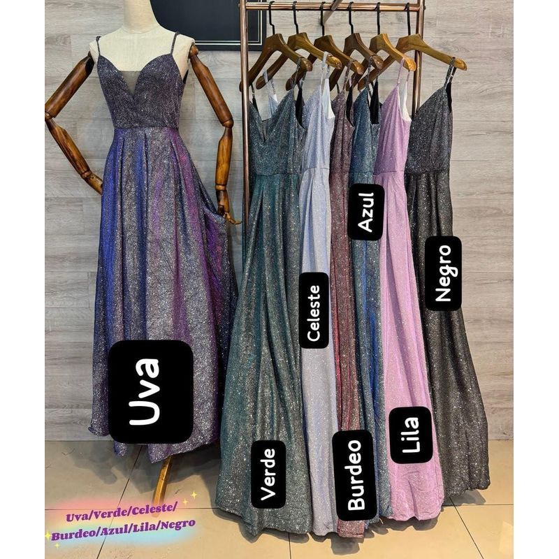 LUNA - Vestido De Fiesta Anahi Con Brillos