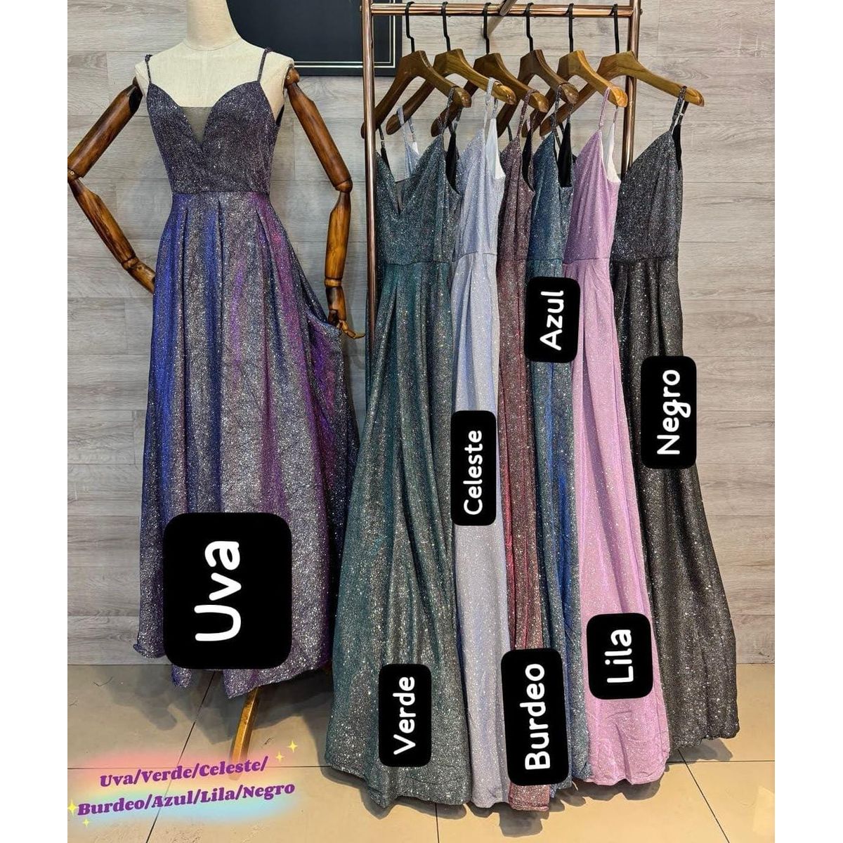 LUNA - Vestido De Fiesta Anahi Con Brillos