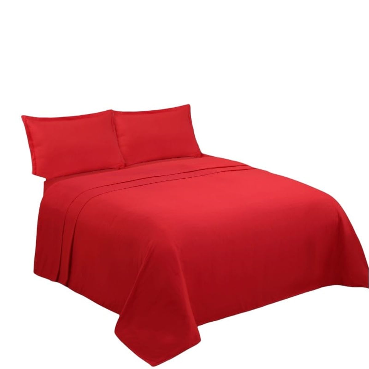 GENERICO - Juego de Sabanas King. 4 Piezas. Color Rojo TFS005