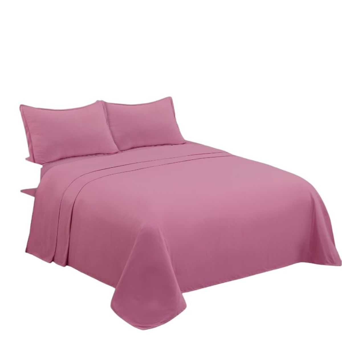 GENERICO - Juego de Sabanas King. 4 Piezas. Color Rosado TFS008