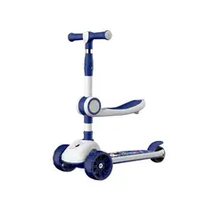 GENERICO - Scooter Monopatín Ruedas Led Musical Plegable Niño Regulable azul