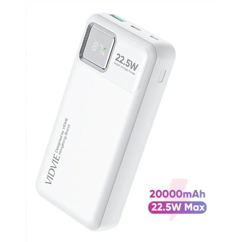 GENERICO - Powerbank Portátil Multicargador Vidvie 20000mah Pb768 Blanco
