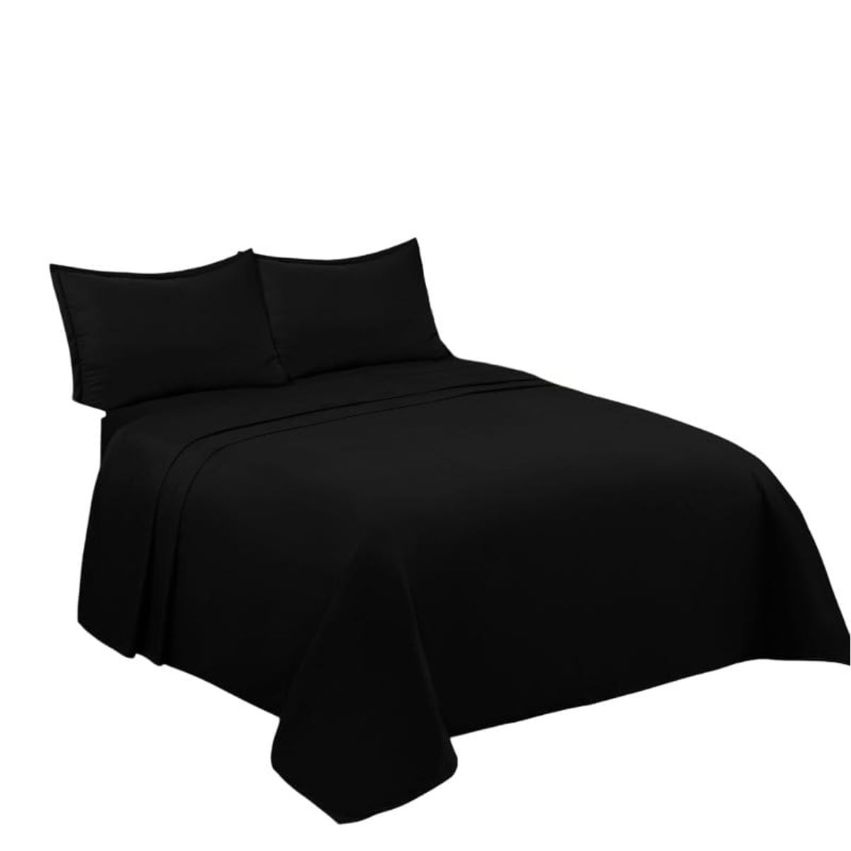 GENERICO - Juego de Sabanas King. 4 Piezas. Color Negro TFS010