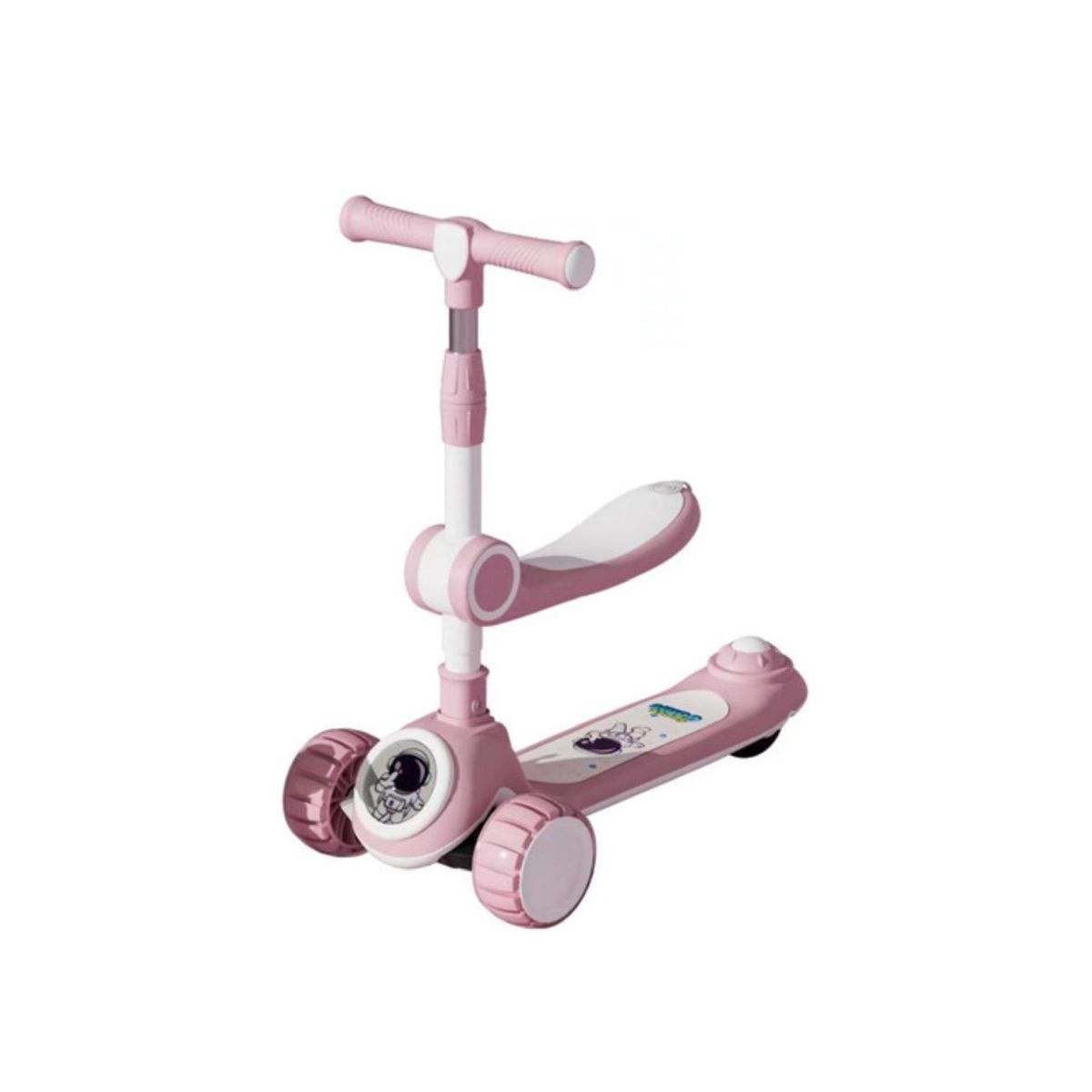 GENERICO - Scooter Monopatín Ruedas Led Musical Plegable Niño Regulable Rosa