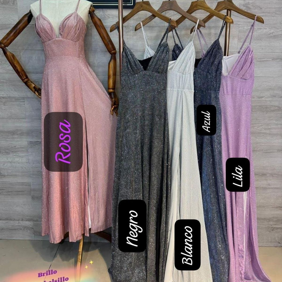 LUNA - Vestido Con Brillos De Fiesta Asia