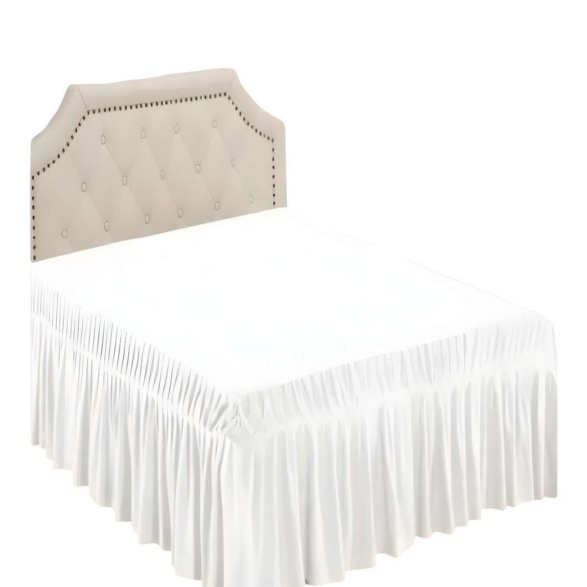 GENERICO - FALDON DE CAMA SIN FUNDA 2 PLAZAS BLANCO