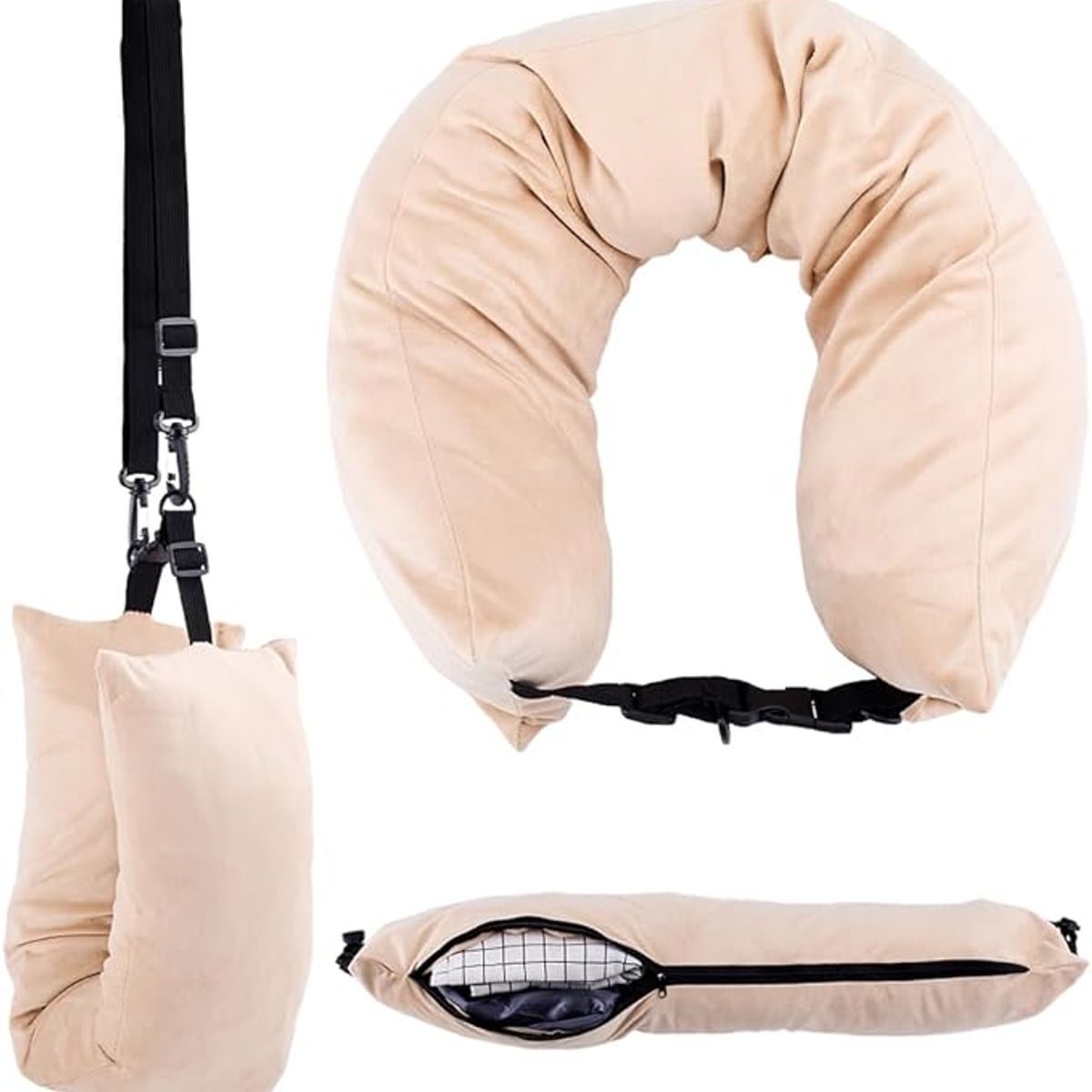 ATURE - Almohada Cuello Para Rellenar Ahorra Espacio Avión Y Viajes