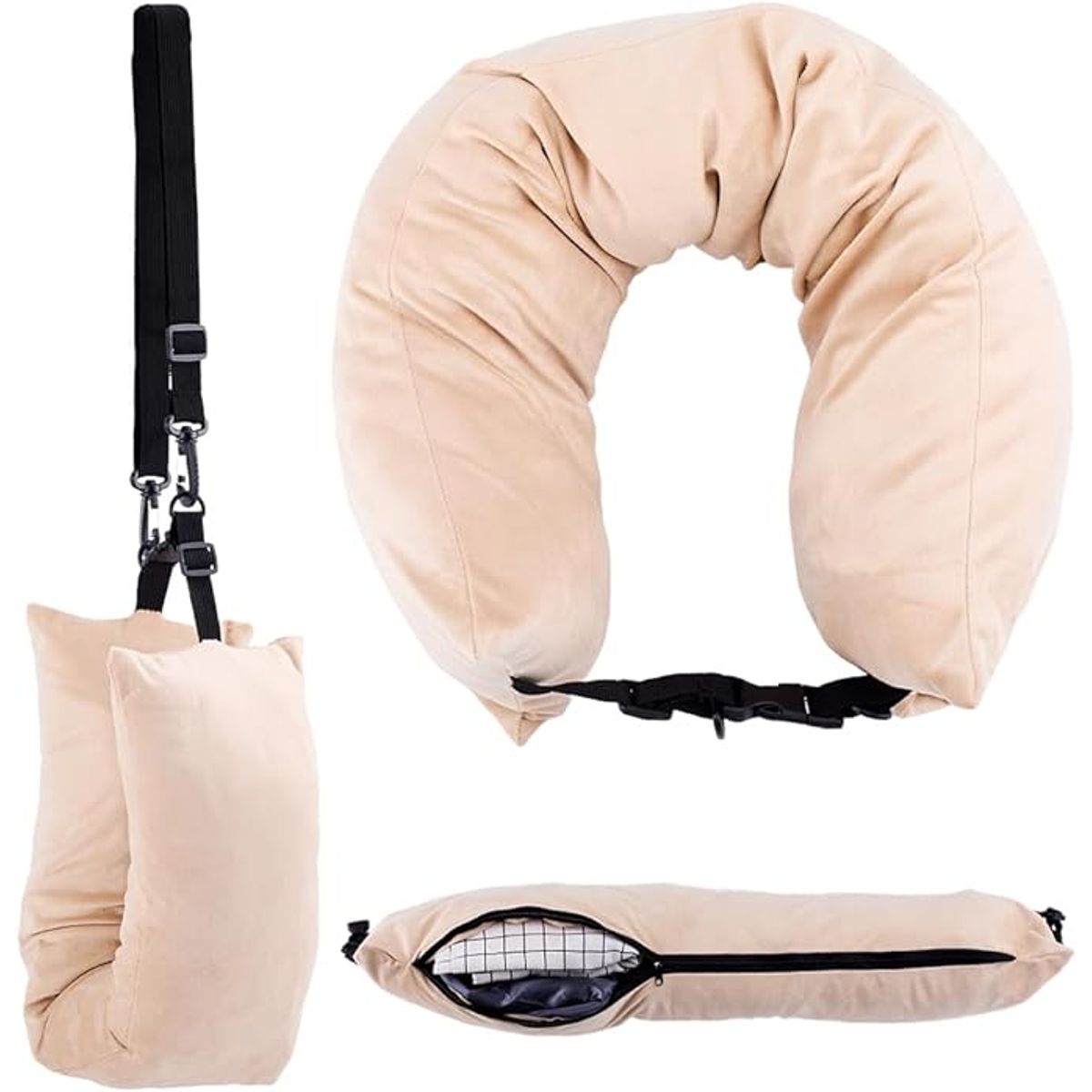 ATURE - Almohada Cuello Para Rellenar Ahorra Espacio Avión Y Viajes