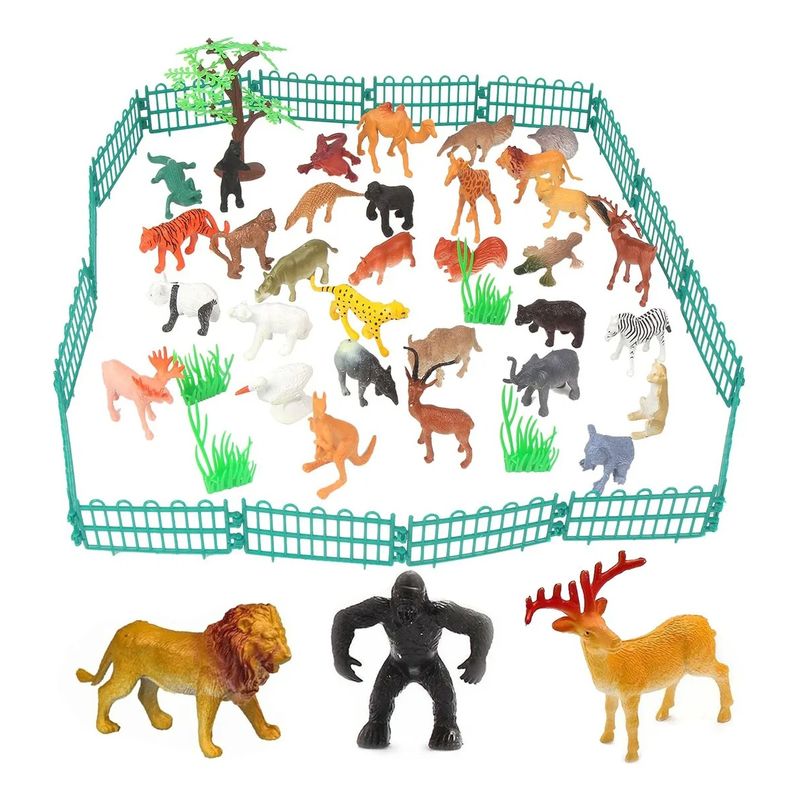 GENERICO - Kit 53 Pcs Animales Salvajes Pvc Figura Juguete Sabiduría