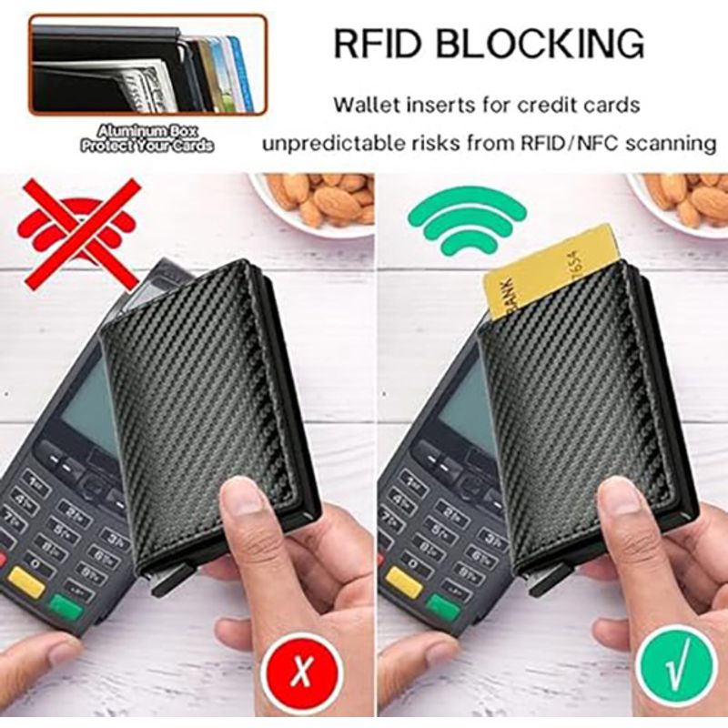 ATURE - Tarjetero Anticlonación Rfid Para Hombre Guardar Tarjetas