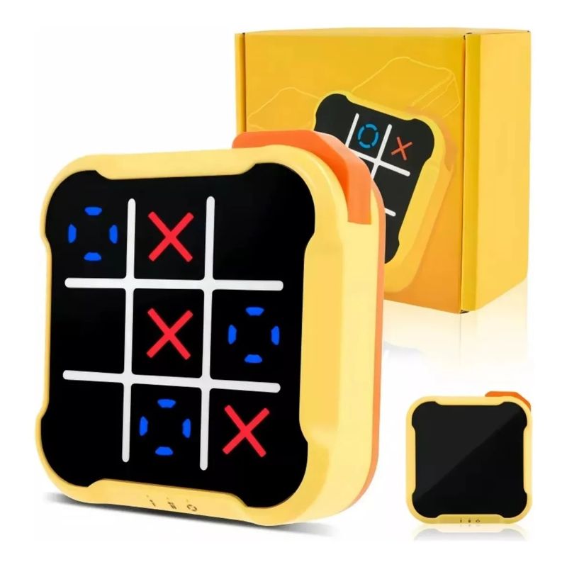 GENERICO - Juego de GATO electrónicos de mesa Tic-Tac-Toe amarillo para niños wym