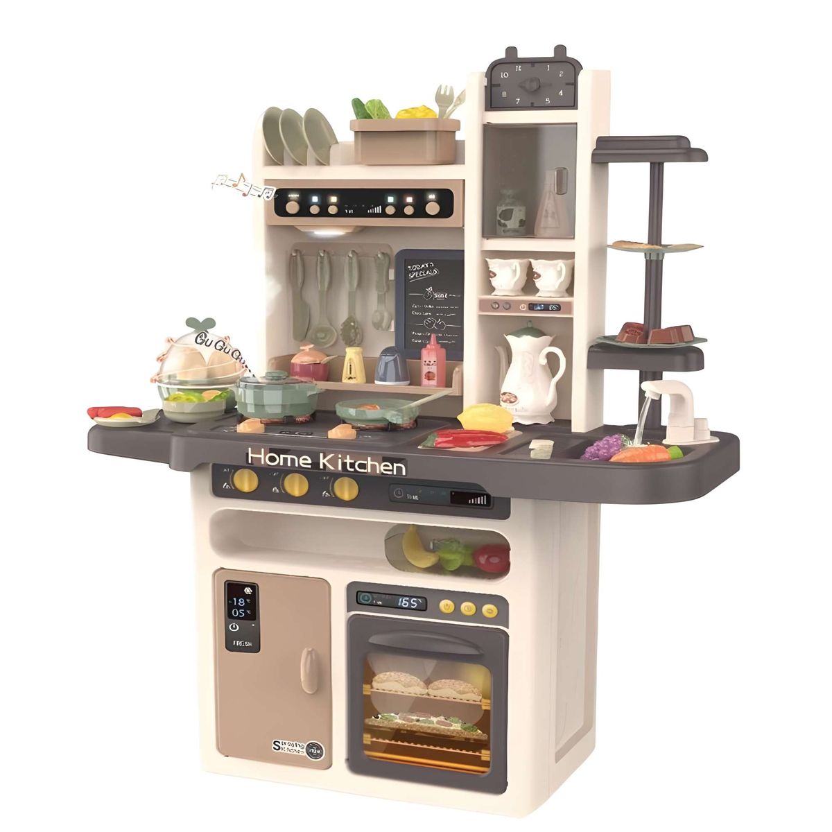 GENERICO - COCINA DE JUGUETE 65 PIEZAS MARRON