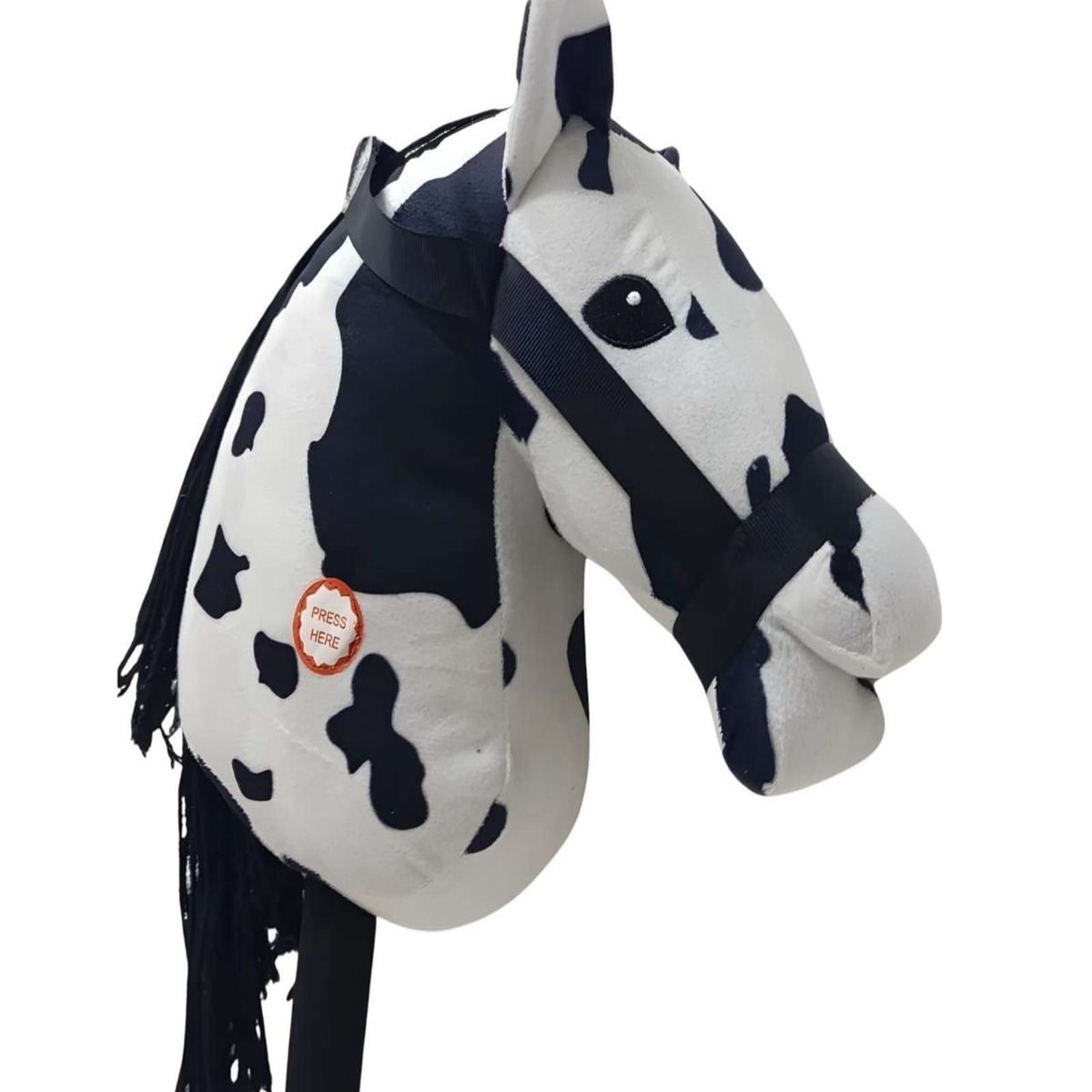 GENERICO - Caballo de Madera Con Sonido Blanco con Manchas