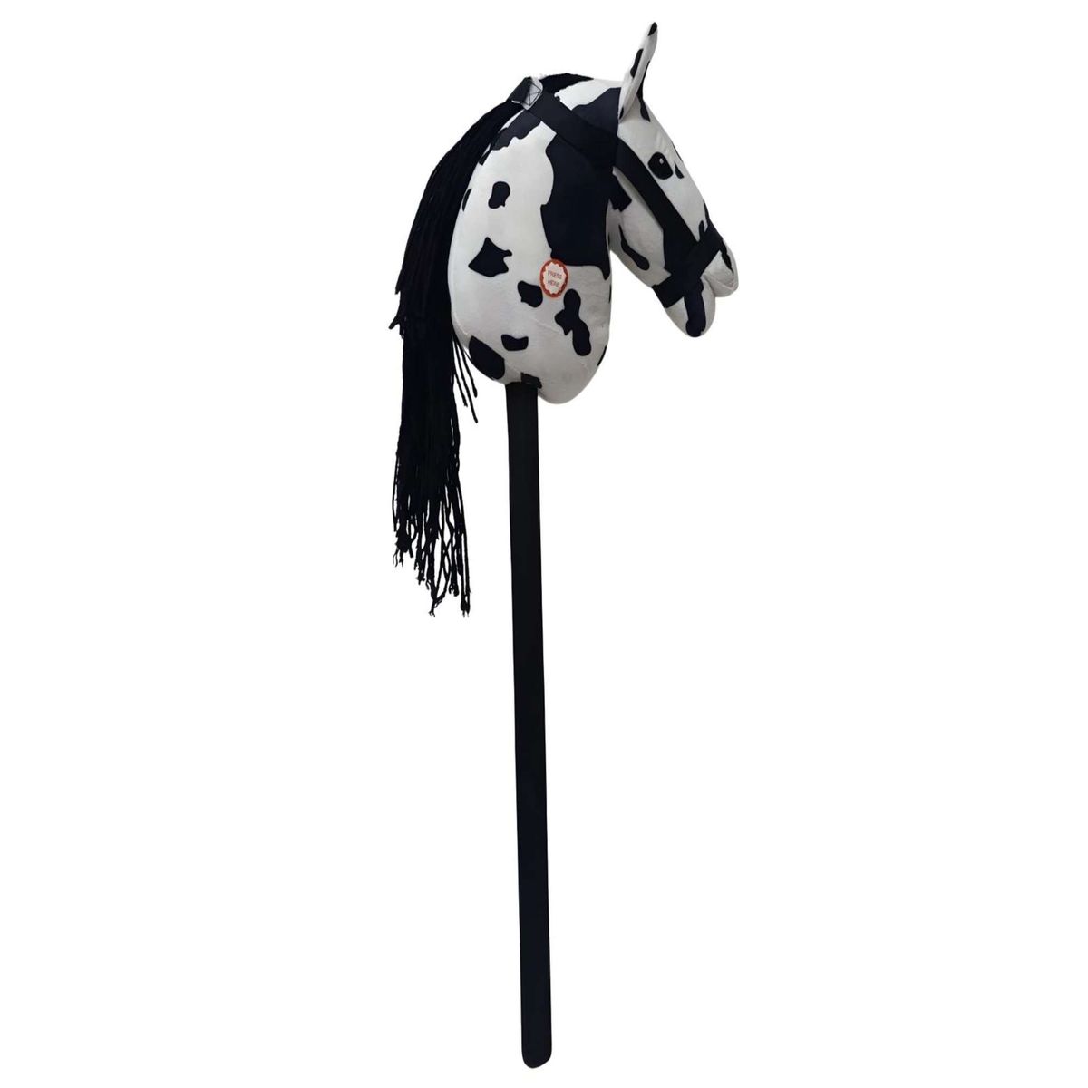 GENERICO - Caballo de Madera Con Sonido Blanco con Manchas