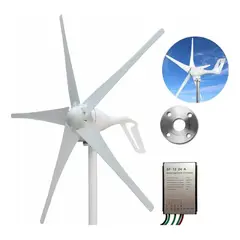 GENERICO - Kit De Generador De Turbina Eólica De 400w 24v Con 5 Aspas