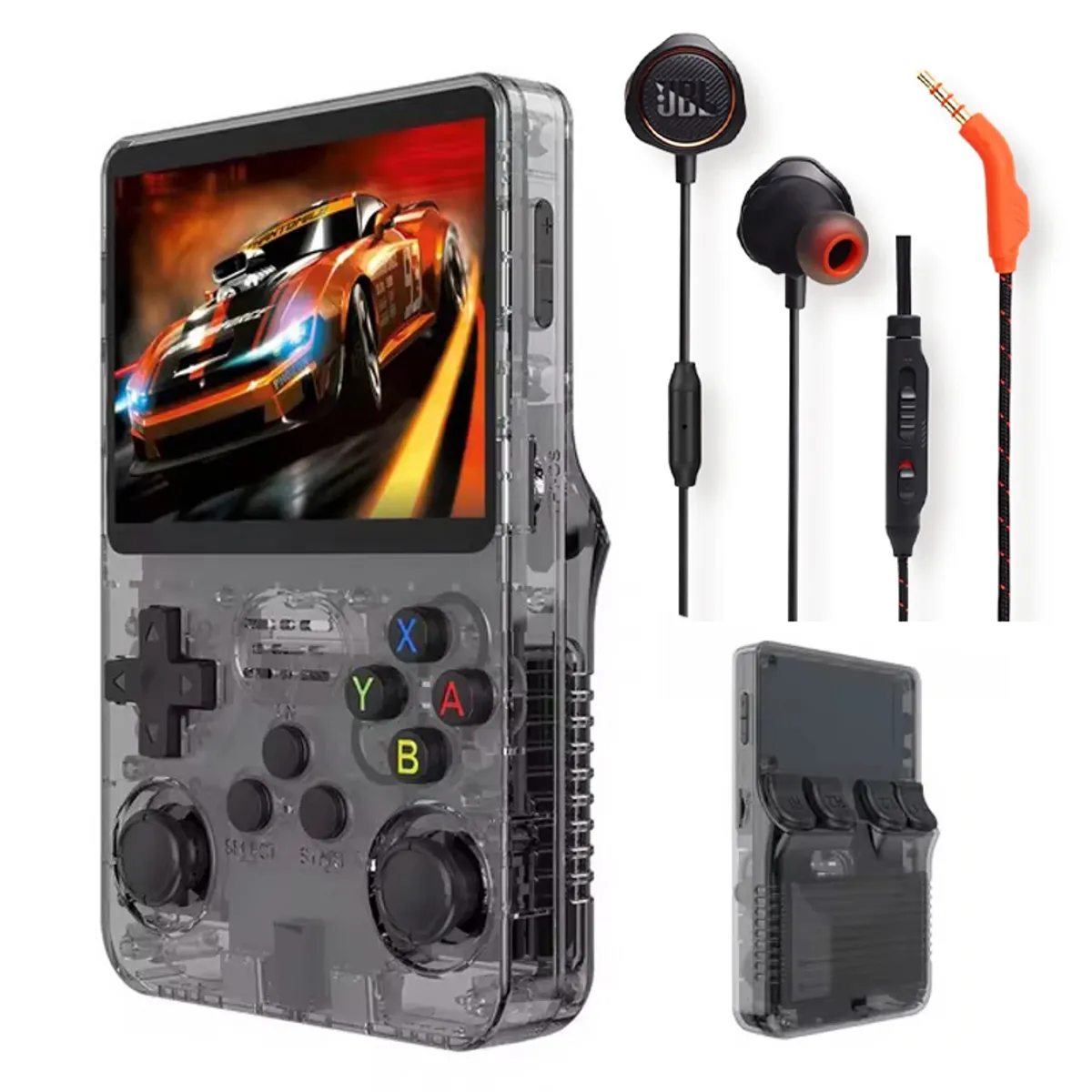 JBL - Consola de videojuegos Retro R36S Negro y Audifonos JBL Quantum 50