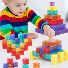 BRO TOUMI - Set 49 Bloques De Construcción Magnéticos Azulejos Imán 3d