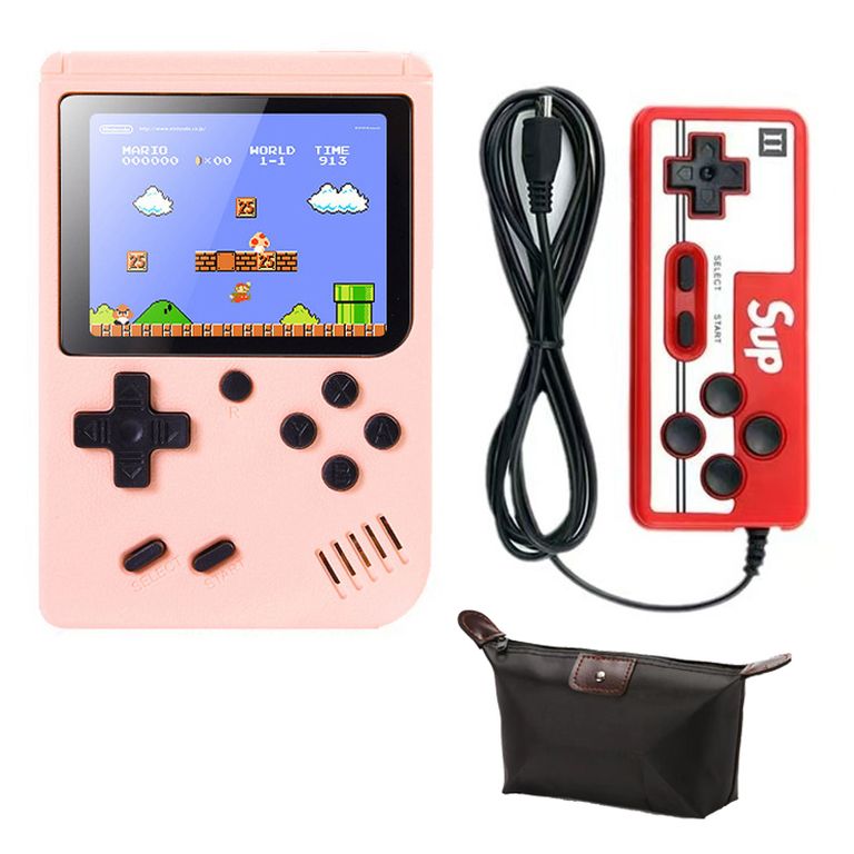 BRO TOUMI Consola de videojuegos SUP 3" 400 in 1 Juegos - Rosa