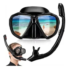 GENERICO - Kit Buceo Mascara Snorkel Profesional Ajustable Full Vision