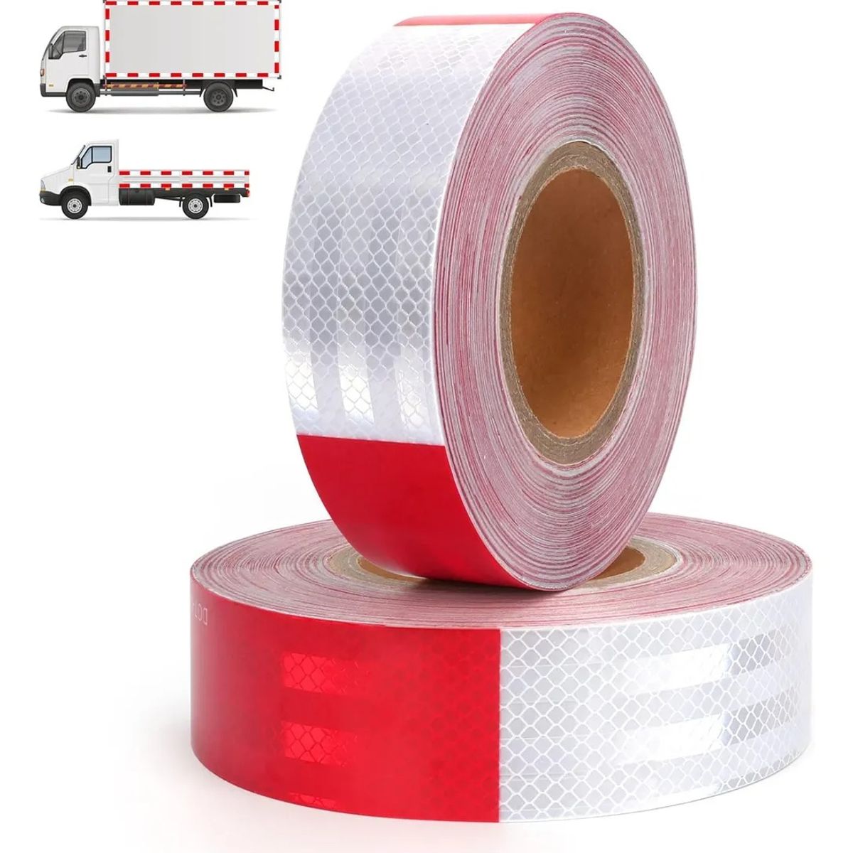 GENERICO - Cinta Reflectante Seguridad Rojo Blanco 45 Mts Dot C2 Legal