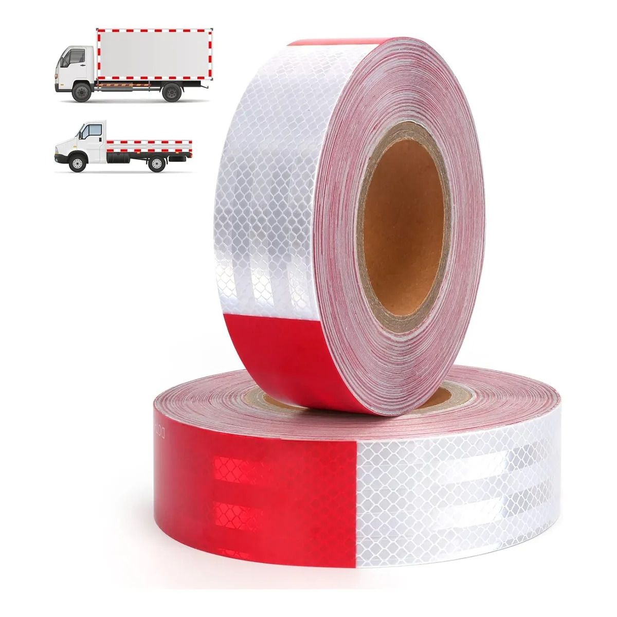 GENERICO - Cinta Reflectante Seguridad Rojo Blanco 45 Mts Dot C2 Legal