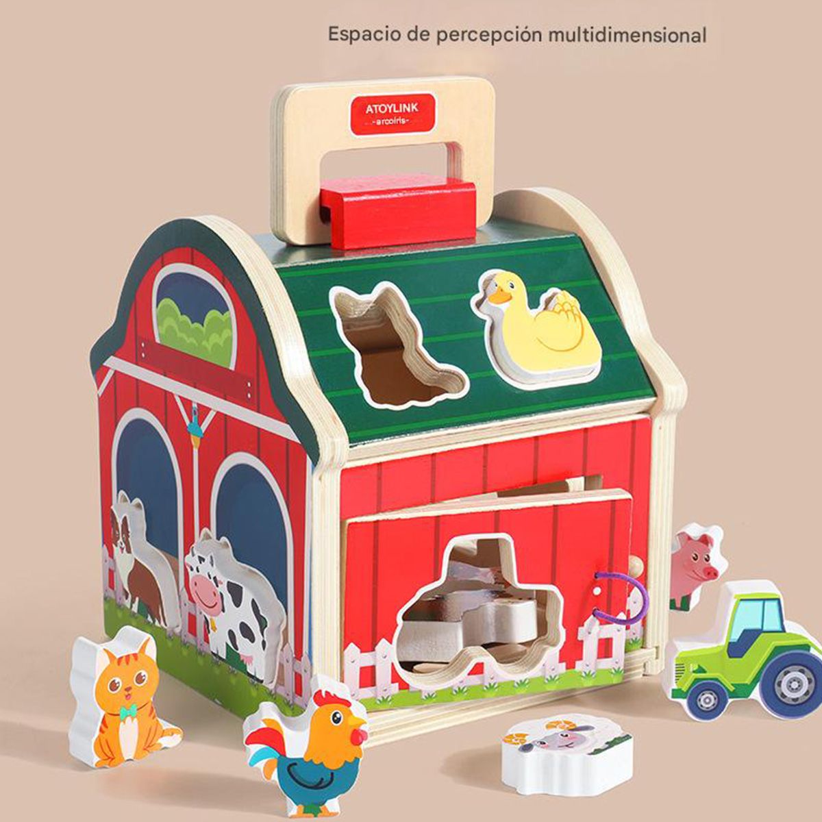 ATURE - Juguete Granja Animales De Madera Didáctico Niños