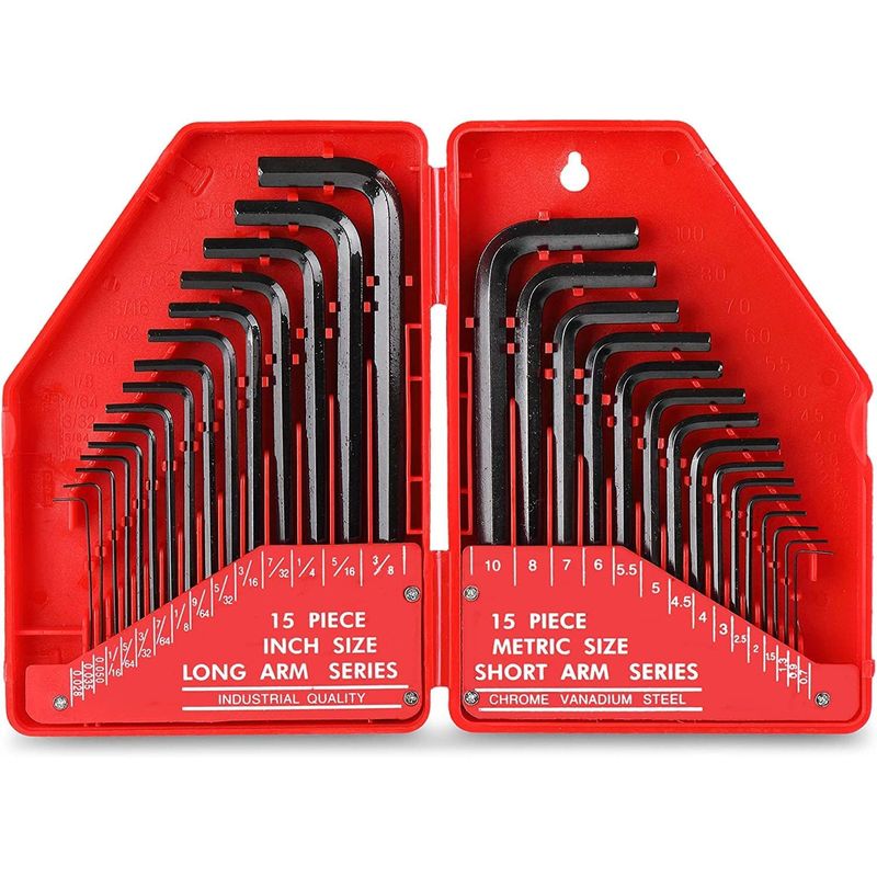 KUANGYE - Set Juego De Llaves Allen Hexagonales Herramientas 30 Piezas