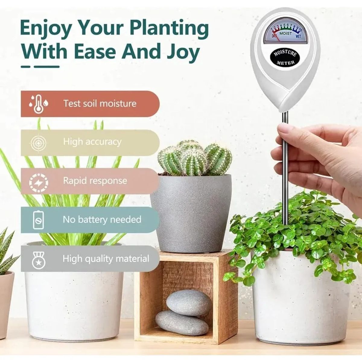 GENERICO - Medidor De Humedad Suelo Plantas Jardin