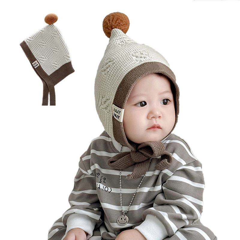 ATURE - Gorros De Punto Cálido Con Cordones Para Bebé Otoño-invierno