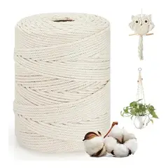 GENERICO - Cordón Para Macramé De 3 Mm Rollo De 300 Metros 100% Algodon