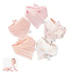 ATURE - Pack 5 Toallas Triangular Babero Para Bebé Impermeable