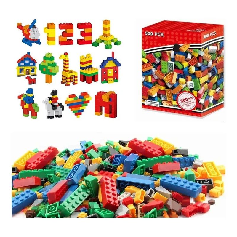GENERICO - Bloques Juguete Clásica Bolsa De Construcción 500 Piezas