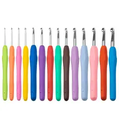 KUANGYE - Set De 14 Crochet Con Mango De Silicona Ergonomico