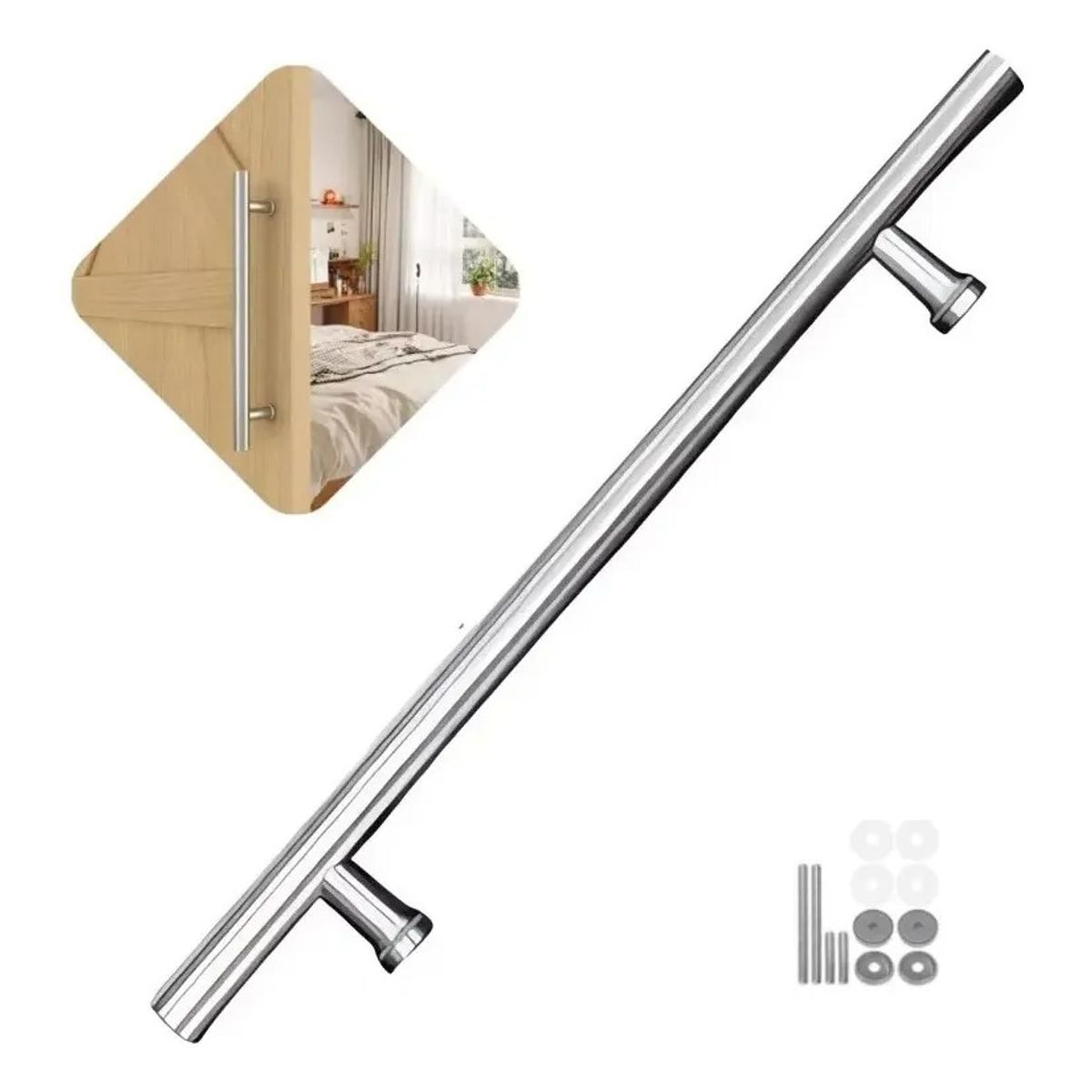 GENERICO - Manillon Puerta Acero Inoxidable 60cm Toda Clase De Puerta