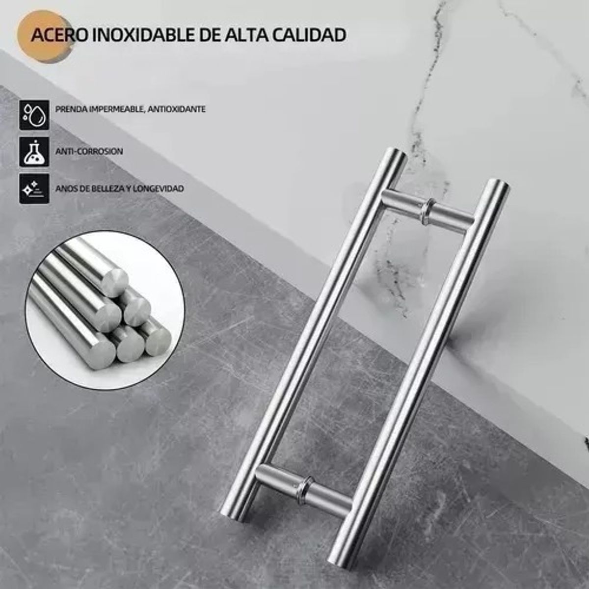 GENERICO - Manillon Puerta Acero Inoxidable 60cm Toda Clase De Puerta