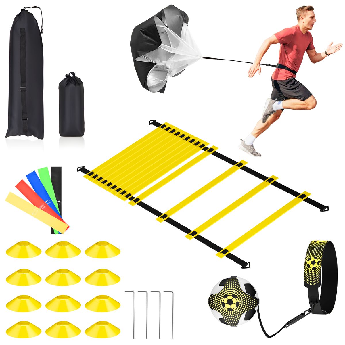 KOKILA - Kit De Entrenamiento Cono+escalera+paracaídaagilidadfútbol