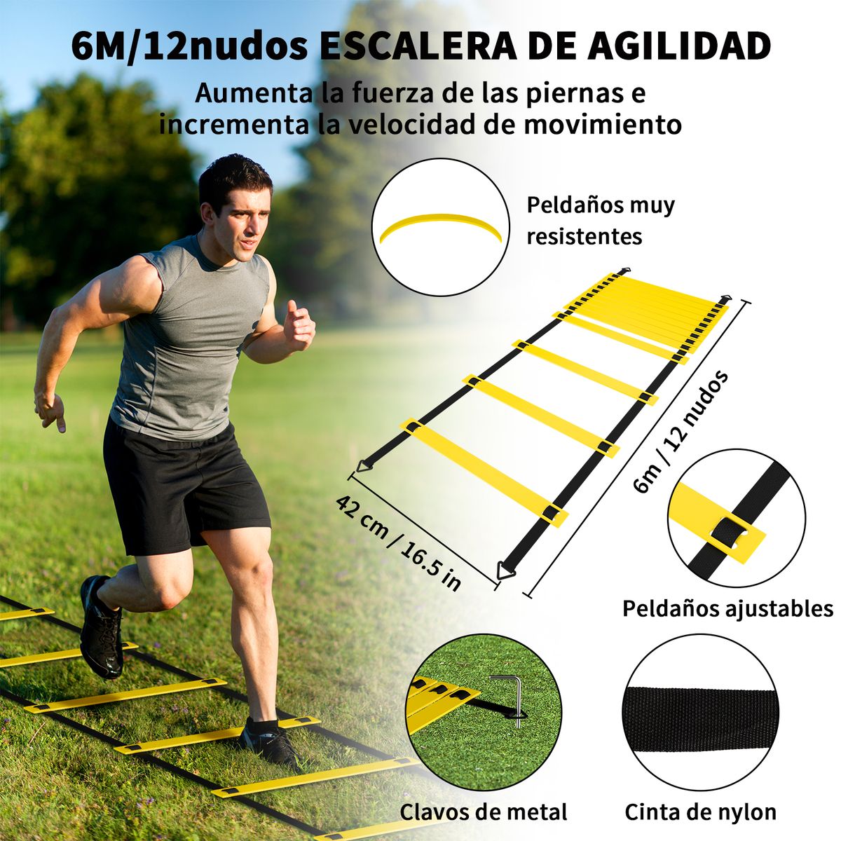 KOKILA - Kit De Entrenamiento Cono+escalera+paracaídaagilidadfútbol