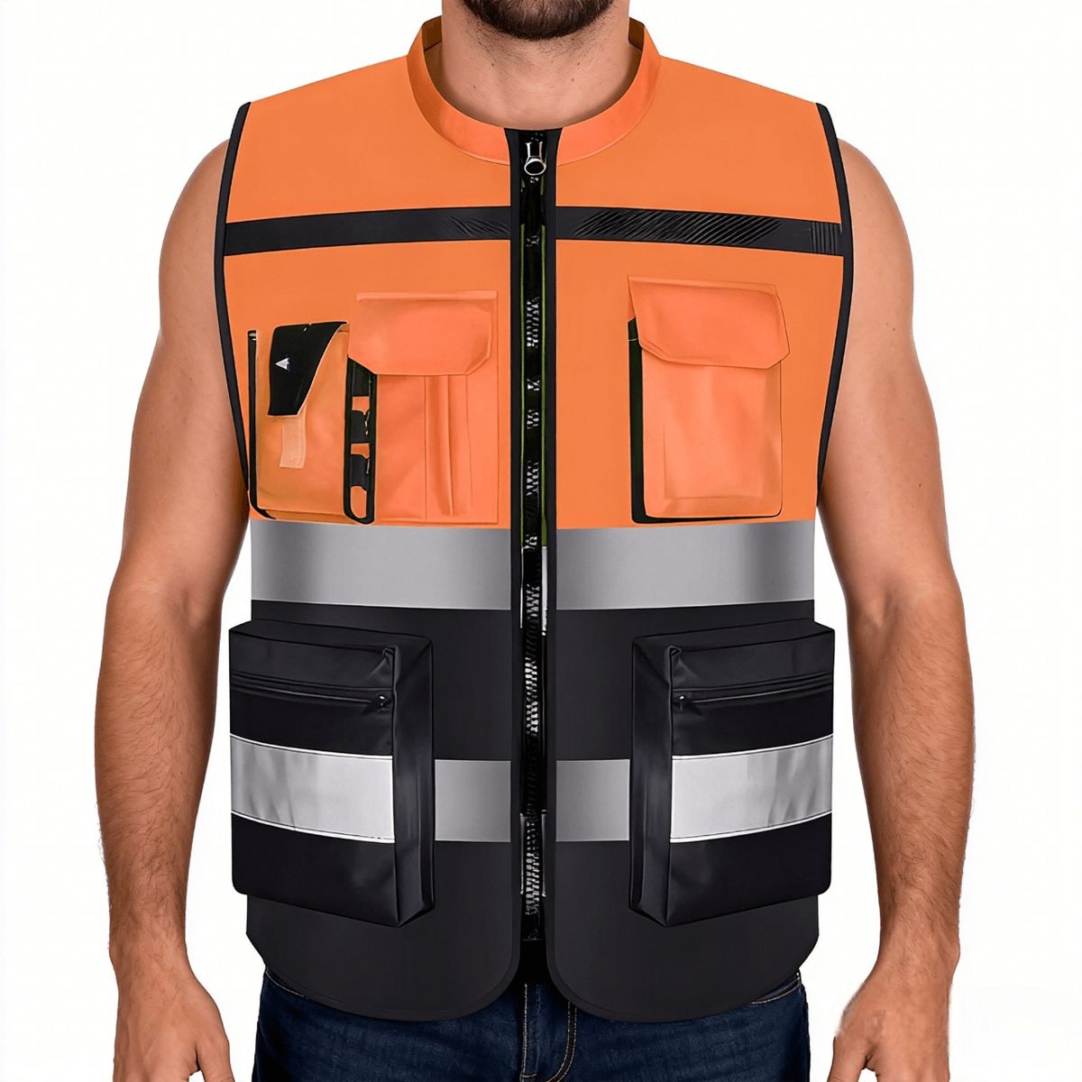 KOKILA - Chaleco Geólogo Ingeniero Reflectante Bolsillos Premium