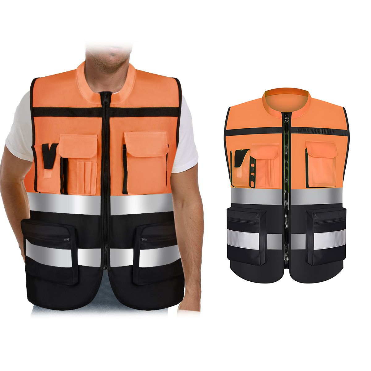 KOKILA - Chaleco Geólogo Ingeniero Reflectante Bolsillos Premium