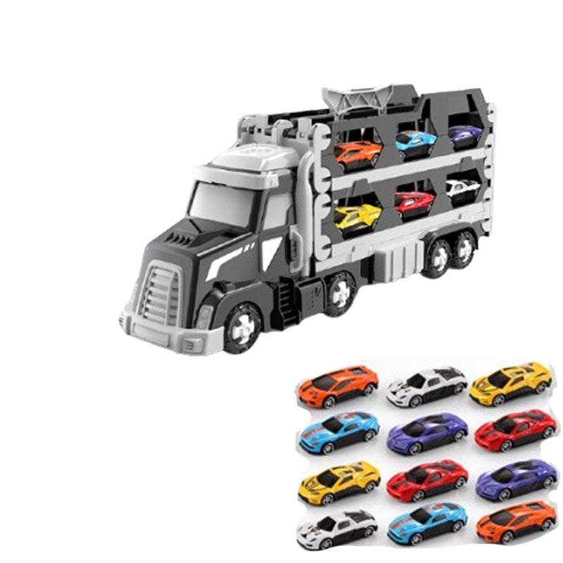 DANWEILE - Juego de coches de aleación con pista plegable -Gris