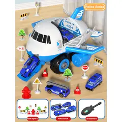 DANWEILE - Juego de juguetes para vehículos y aviones - azul