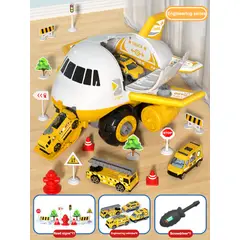 DANWEILE - Juego de juguetes para vehículos y aviones - amarillo