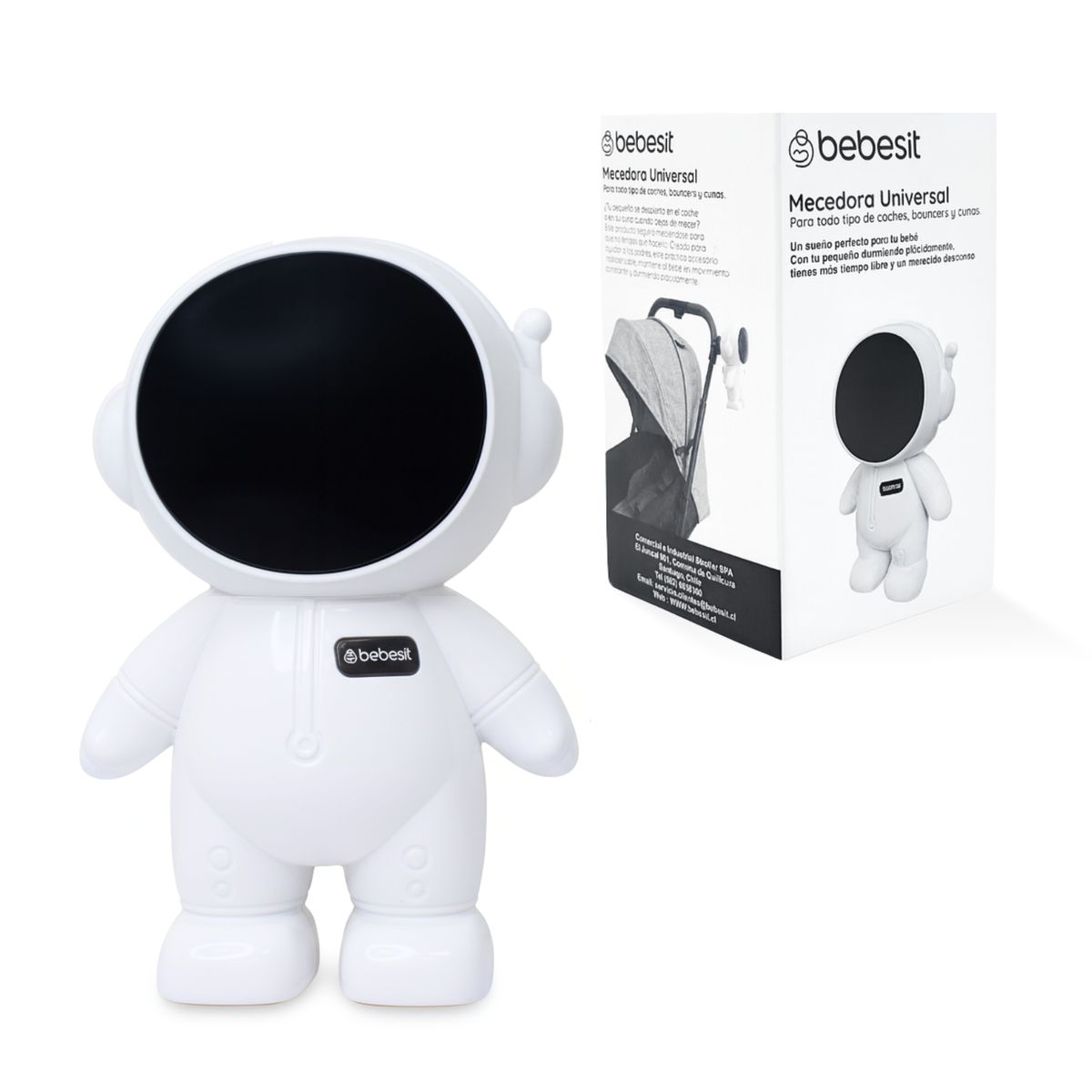 BEBESIT - Mecedora para Coches Bouncers y Cunas Bebes Astro Blanco