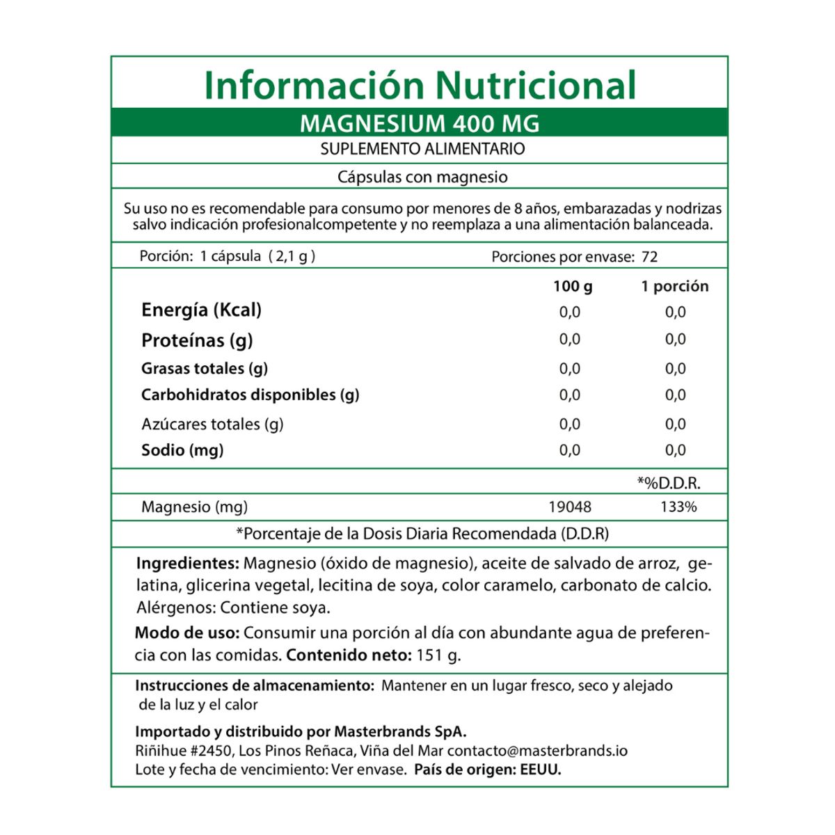 NATURE'S TRUTH - Magnesio 400mg 72 Capsulas Blandas Nature's Truth