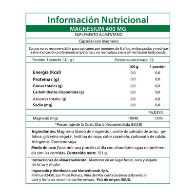 Imagen 2 del producto Magnesio 400mg 72 Capsulas Blandas
