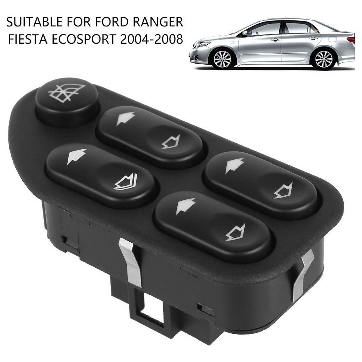 GENERICO - Botonera Alzavidrio para Ford Ranger Fiesta Ecosport 04 - 08